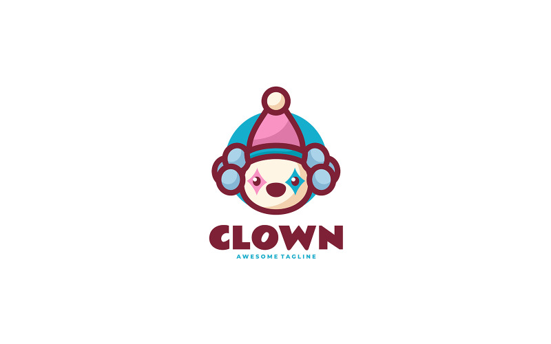 Logo kreskówki maskotki klauna 2