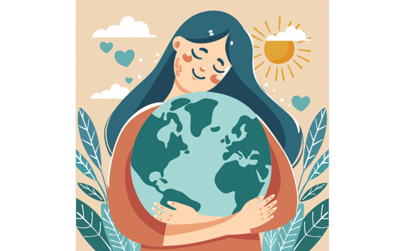 Ilustração do Dia da Mãe Terra dos desenhos animados