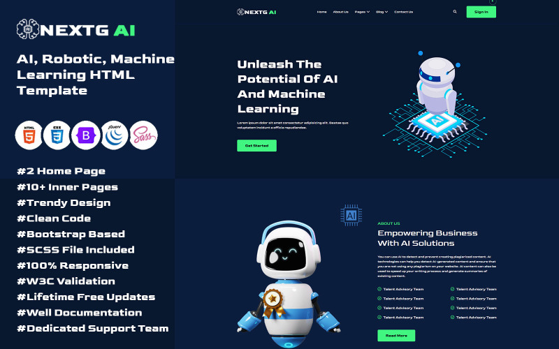 NextG AI - Шаблон стартапов в области искусственного интеллекта и технологий