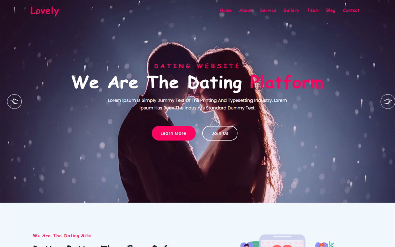 Preciosa plantilla de página de destino HTML5 de citas y amor