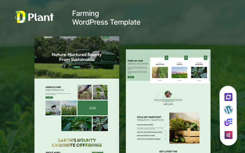 Dplant - Jordbruksodling WordPress Elementor-tema