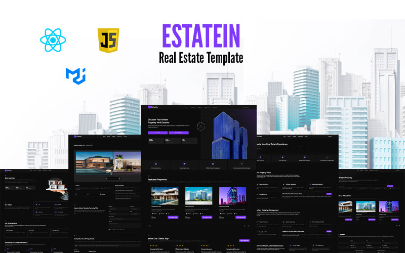Estatein ReactJS Real Estate landing page template Estatein ReactJS Real Estate landing page template