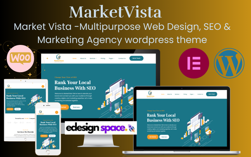 Market Vista - 多功能网页设计、SEO 和营销机构 WordPress 主题