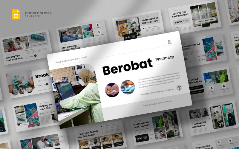 Berobat — szablon slajdów Google dotyczący medycyny i farmacji