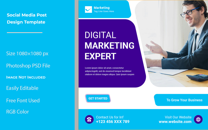 Social Media Post Design in PSD