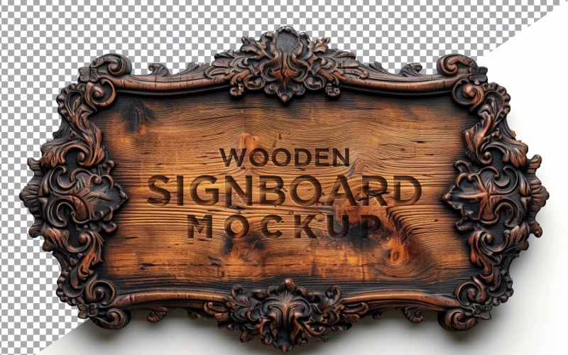 Vintage Wooden Signage Mockup Template 88