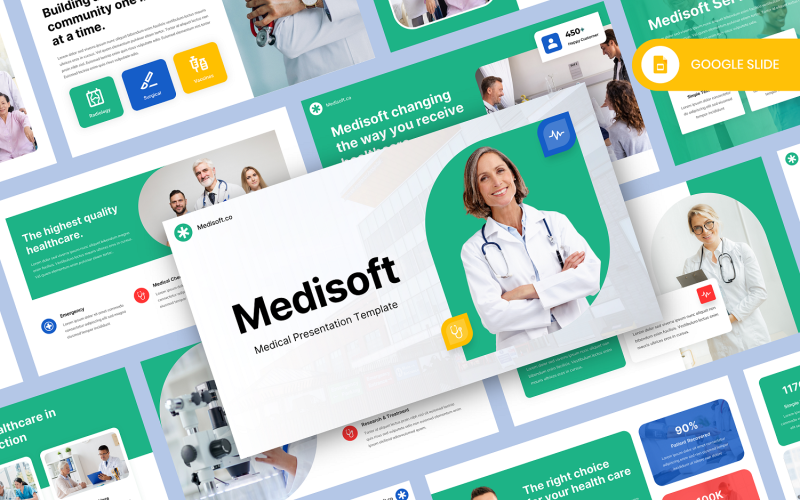 Medisoft - Modèle de diapositive Google médicale