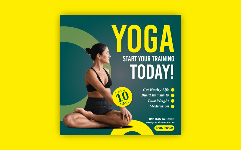 Yoga fitness marknadsföring sociala medier EPS vektor banner mallar