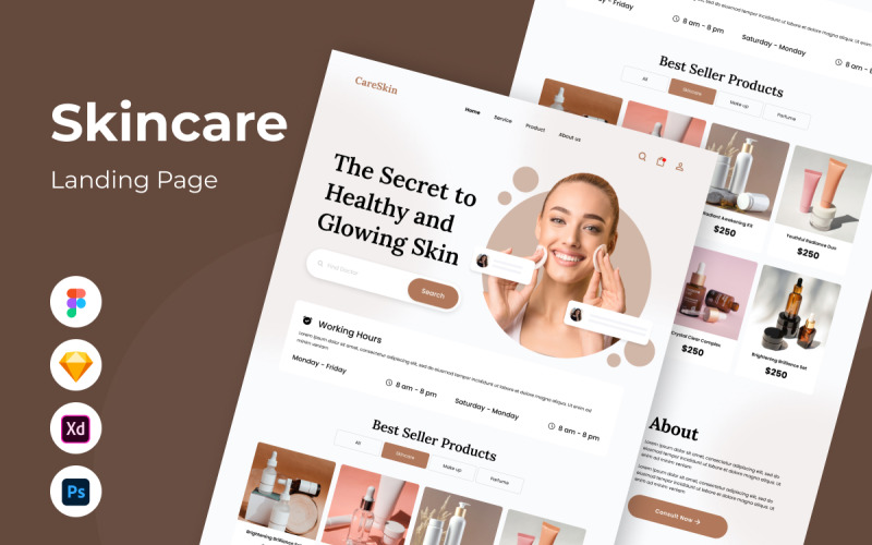 CareSkin - Pagina di destinazione per la cura della pelle V1