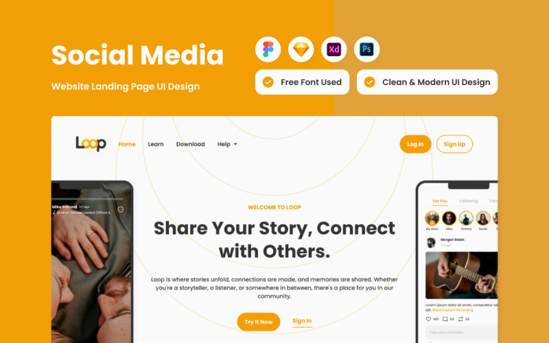 Loop - Page de destination des médias sociaux V1