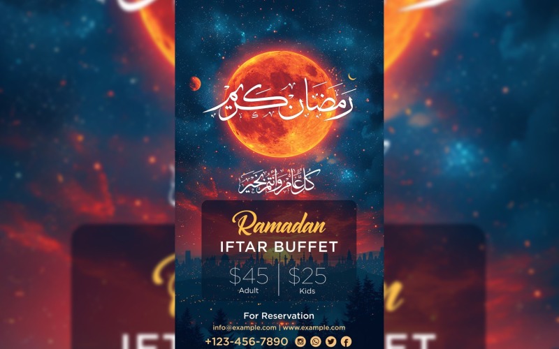 Modello di poster per buffet Ramadan Iftar 27