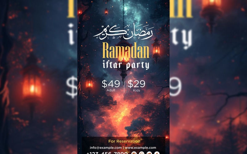 Modello di progettazione di poster per feste Ramadan Iftar 10