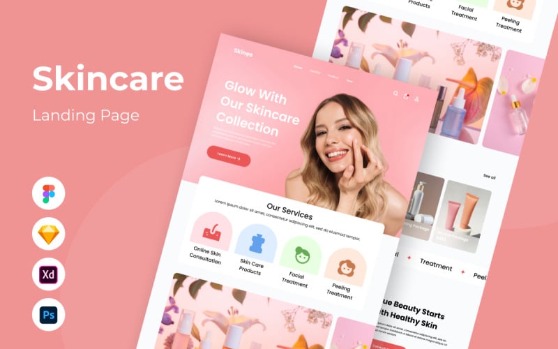 Skinee - Page de destination des soins de la peau V1