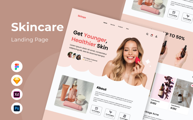 Skinee - Page de destination des soins de la peau V2