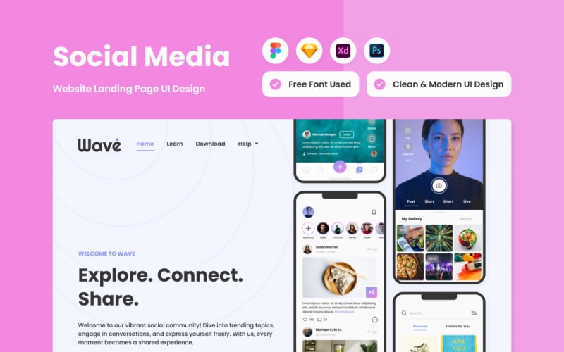 Wave - Social Media Landing Page V2