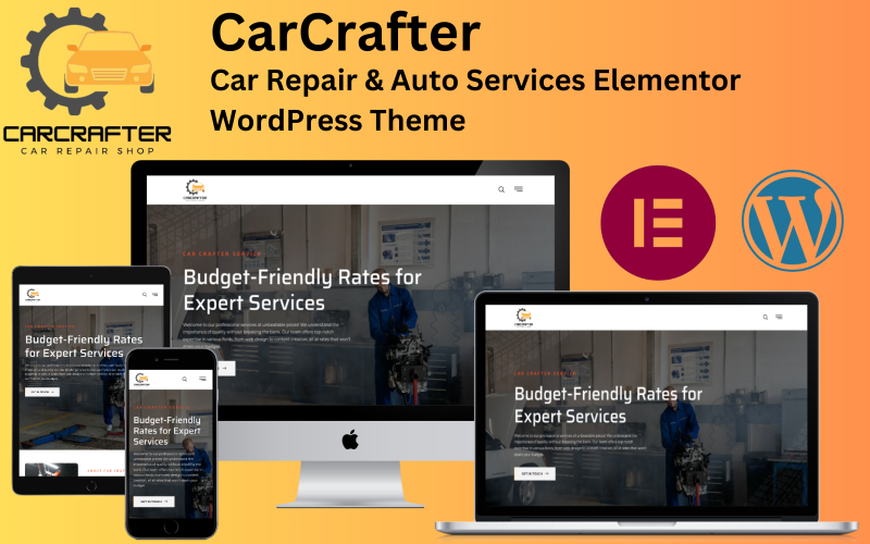 CarCrafter - Autoreparatie en autodiensten Elementor WordPress-thema