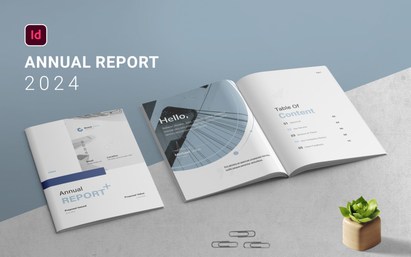 Éves jelentés brosúra tervezése - sablon