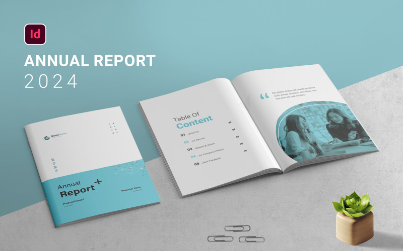 Éves jelentés brosúra tervezősablon -