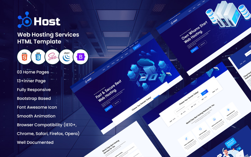 Host: modello HTML per servizi di hosting Web