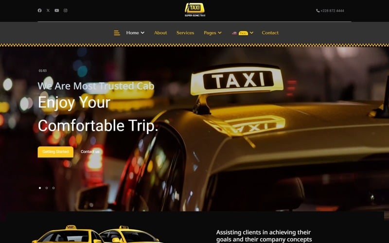 Modelo Joomla 6 para JL Super Sonic Taxi Company e Serviço de Táxi