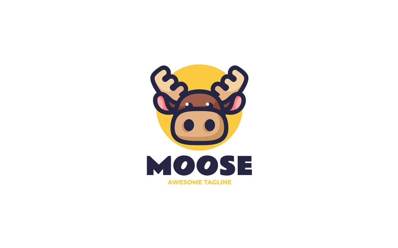 Moose Simple Mascot Logo Style