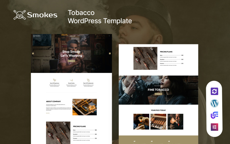 Smokes – Tabak und Zigarren WordPress Elementor Theme