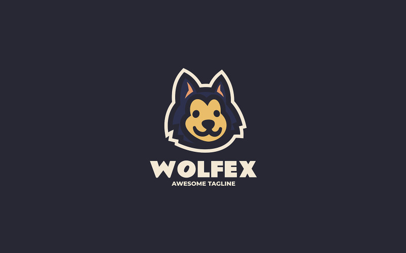 Wolf mascotte cartoon logo stijl 1