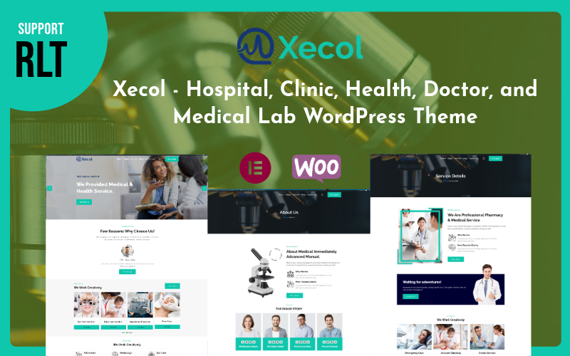 Xecol — многофункциональная тема WordPress для больниц, диагностики, клиник и медицинских лабораторий Elementor