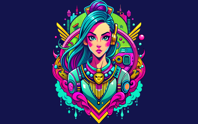 Girl Botty Graffiti Design full av livfulla färger a (3)