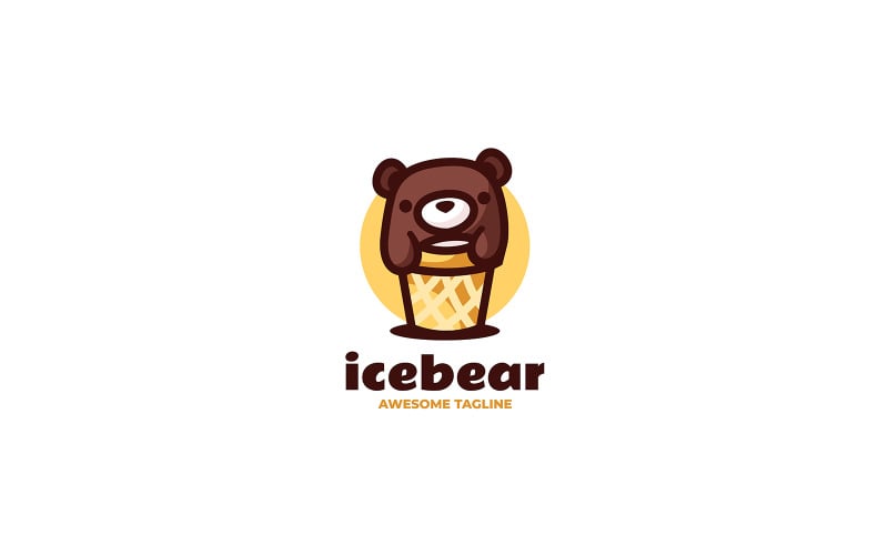 Logo de dessin animé de mascotte d'ours de glace