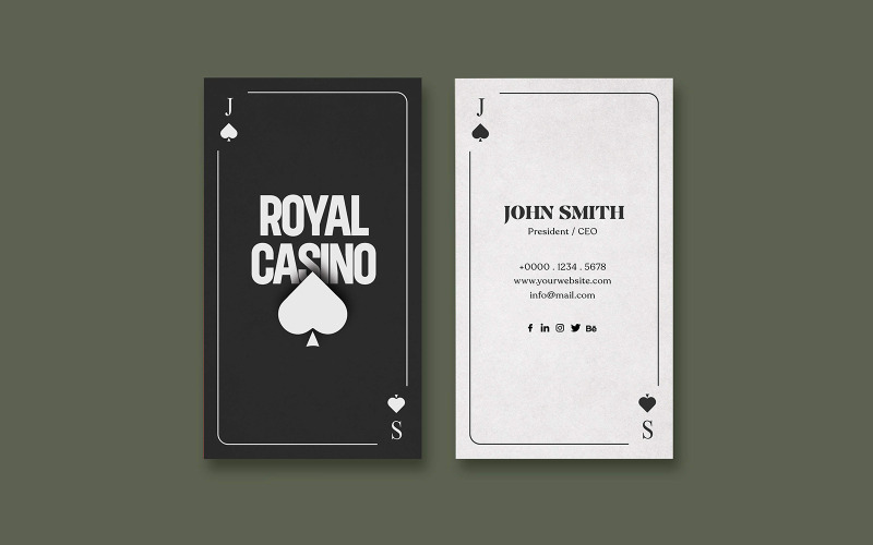 Modèle de carte de visite de casino ou de poker