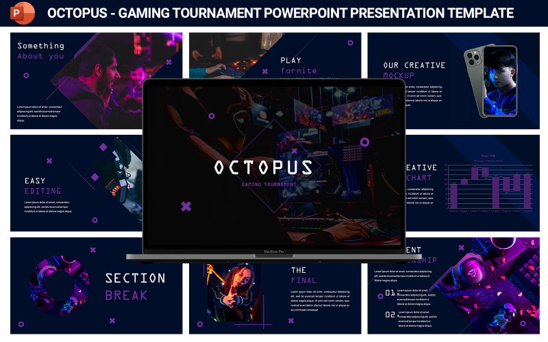 Octopus – Präsentationsvorlage für Gaming-Turniere
