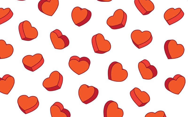 Padrões sem costura de coração 3D