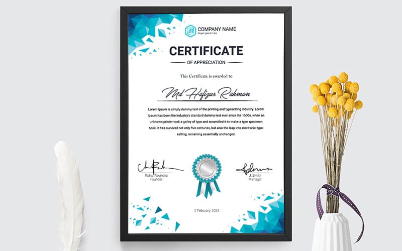 Plantilla de certificado corporativo 'gratuita'
