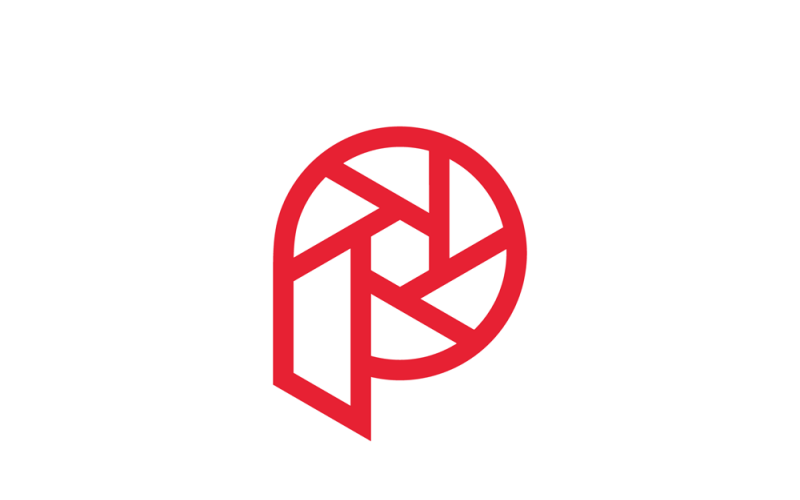 摄影-字母 P 标志设计
