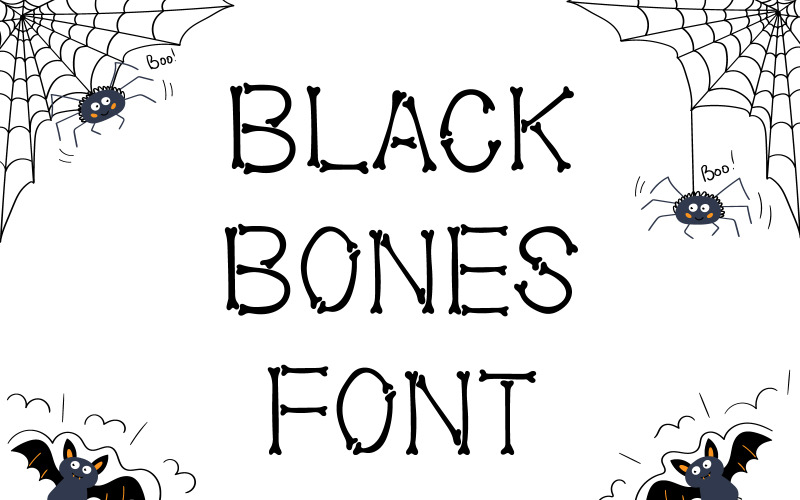 Zwarte botten Halloween lettertype