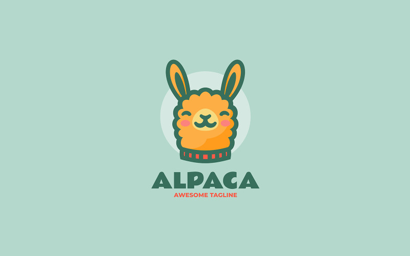 Альпака талісман мультфільм логотип 1