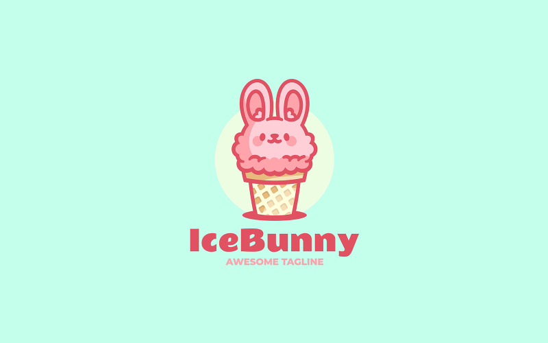 Ice Bunny maskot kreslené Logo