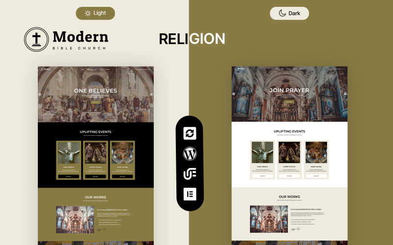 Modern - Egyház és Vallás WordPress Elementor téma