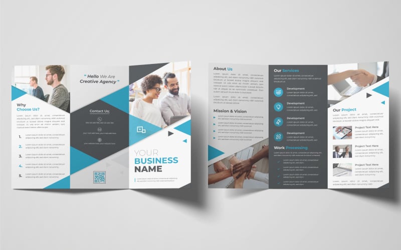 Trifold Brochure Design Corporate Business Company Fold Layout. Modern ...