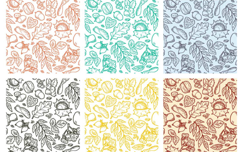 Elle çizilmiş sonbahar deseni