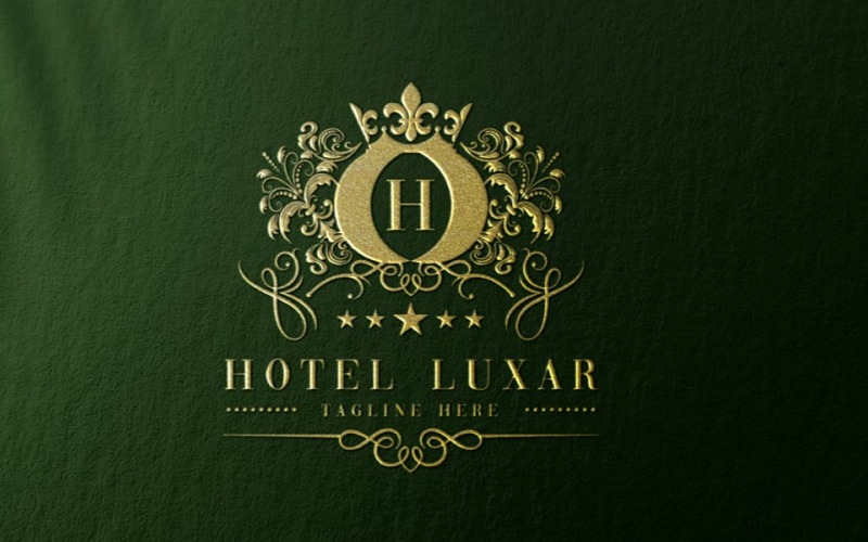 Logo della lettera H dell'Hotel Luxar