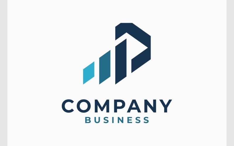 Buchstabe P Business Finance Logo