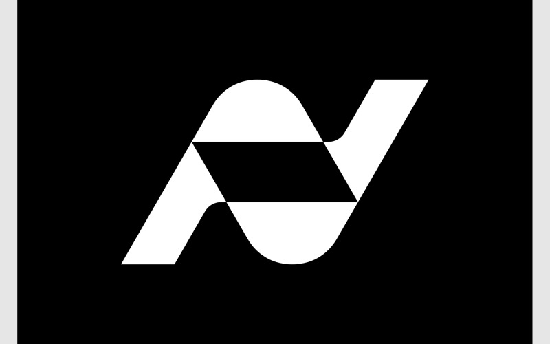 Letter N Modern Geometric Logo