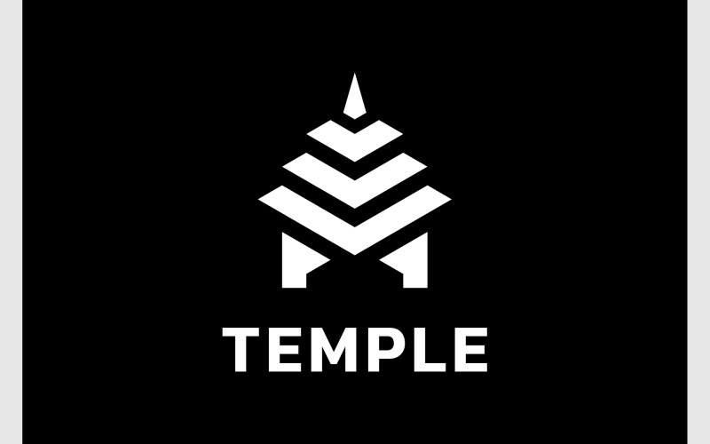 Pagode Tempel Eenvoudig Logo