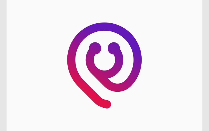 Stethoscope Pin Map Icon Logo