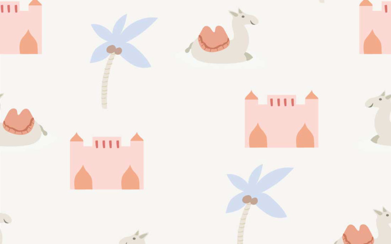 Modèle sans couture de dessin animé de chameau