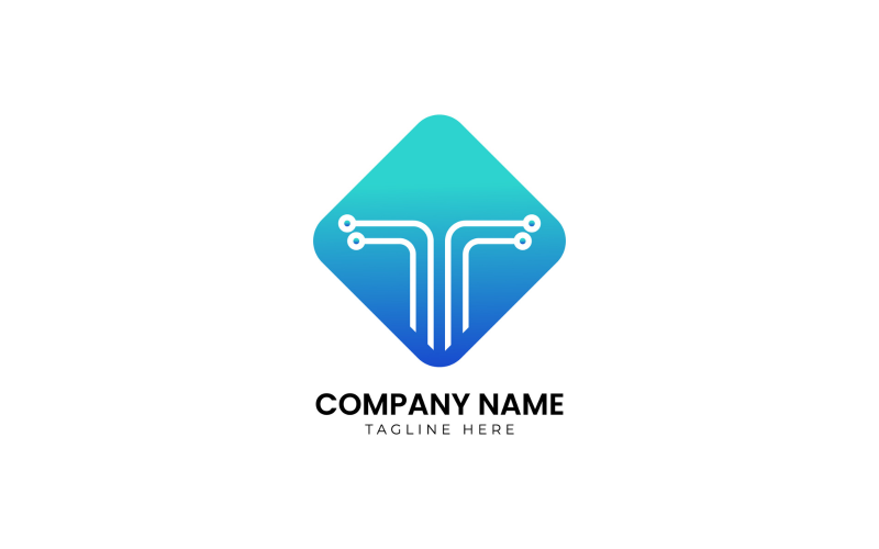 Modelo de design de logotipo da letra T da empresa