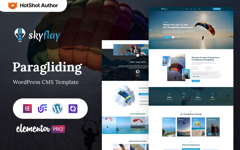 Skyflay - Tema WordPress per parapendio, paracadutismo e avventura