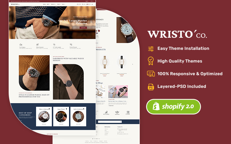 Wristro - tema Shopify para relógios, joias e estilo de vida